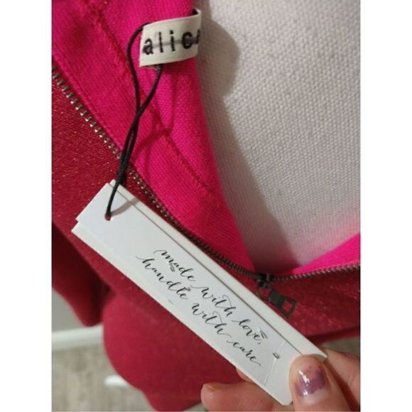 Alice + Olivia Issa Pink Puff Sleeve Minidress Size Medium NWT - Picture 5 of 5